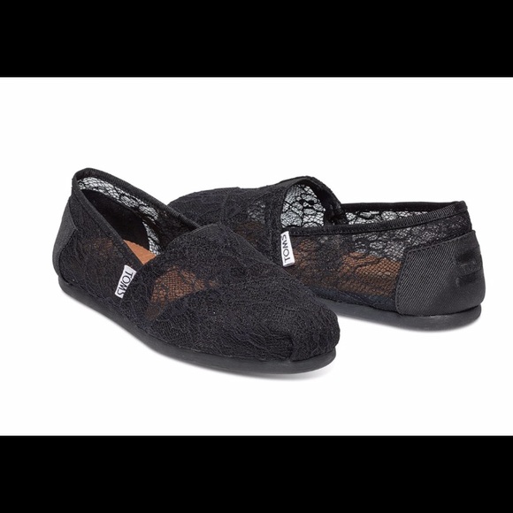 Toms Shoes - Toms Classic Black Floral Lace Shoes